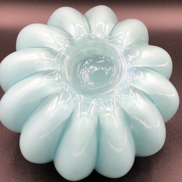 Nicole Miller Art Glass Pumpkin Hand Blown Turquoise 6x8 NEW - Picture 4 of 4